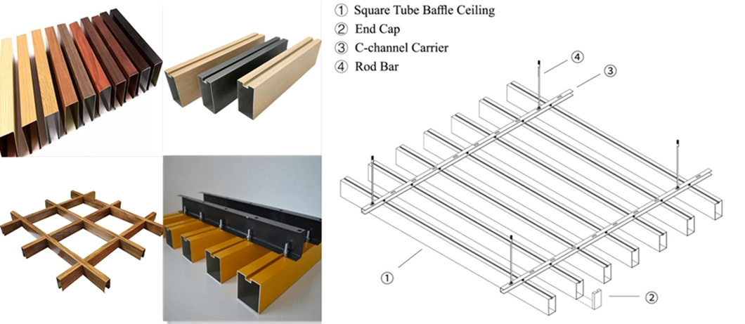 Extruded Aluminium Tube Pipe Aluminum Square Tube Ceiling