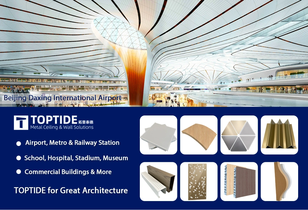 Suspended Metal Ceiling Building Material False Aluminum Baffle Ceiling for Railway Station